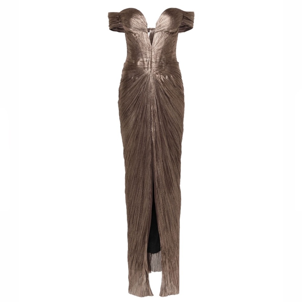 Maria Lucia Hohan Tia off-shoulder plissé gown